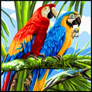 5D Diamond Painting Cartoon Animal Parrot Owl Bird